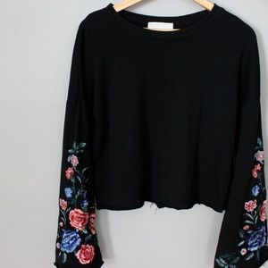 Embroidered Bell Sleeve Top